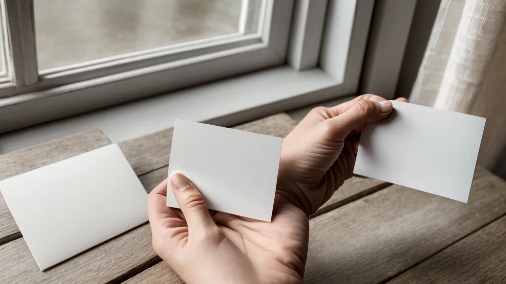Eine handbeschriebene Postkarte als Teil der Postkarten-Bewertungsmethode.