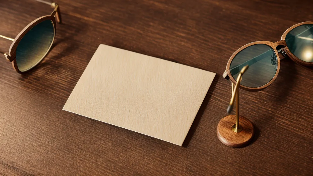 Handbeschriebene Postkarte neben einem Taschenrechner – Bettinas Methode, eine Heiler-Ausbildung ohne Zertifikat zu bewerten